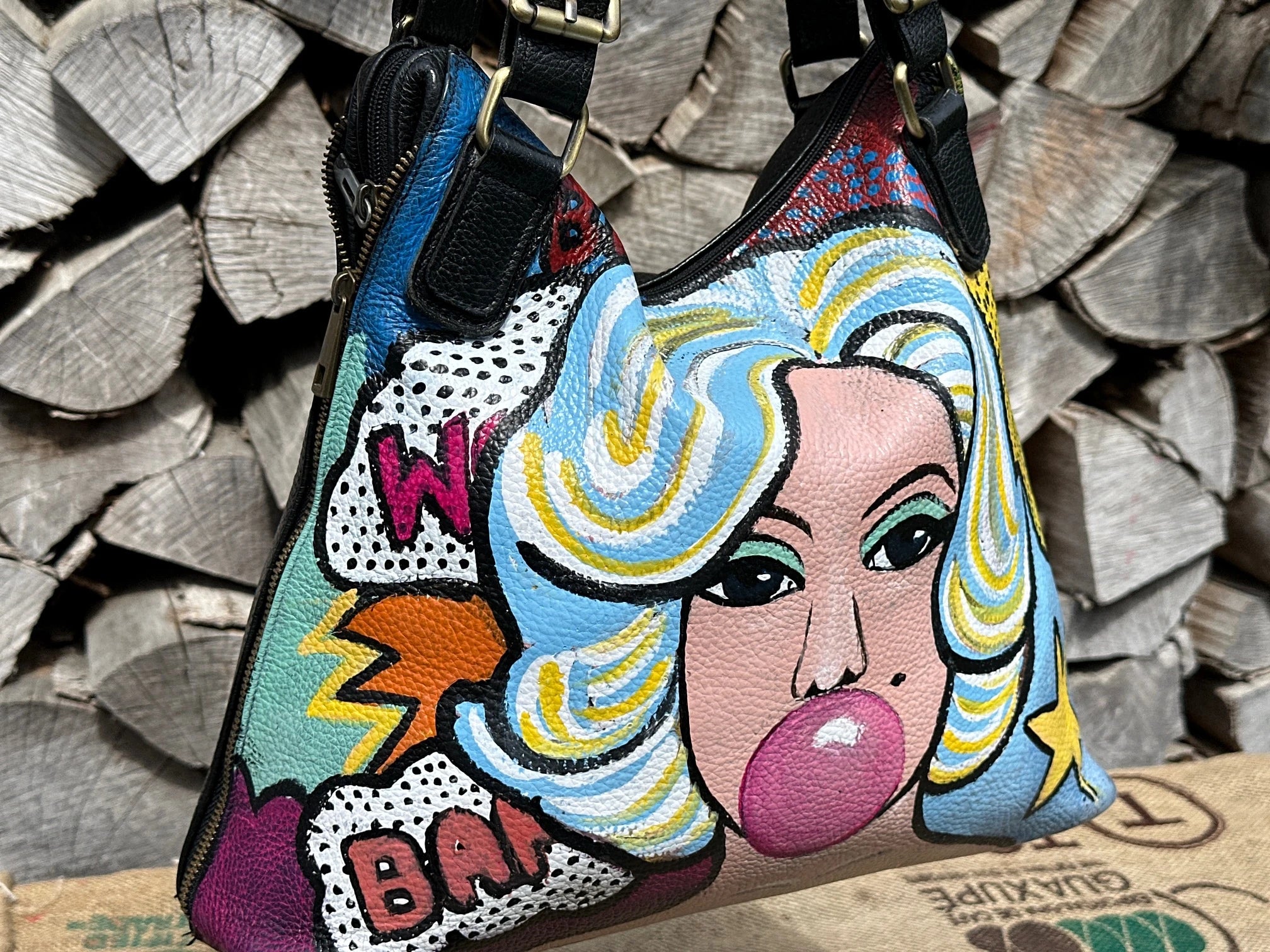 Torebka na ramię do ręki. Ręcznie malowana Hand Made