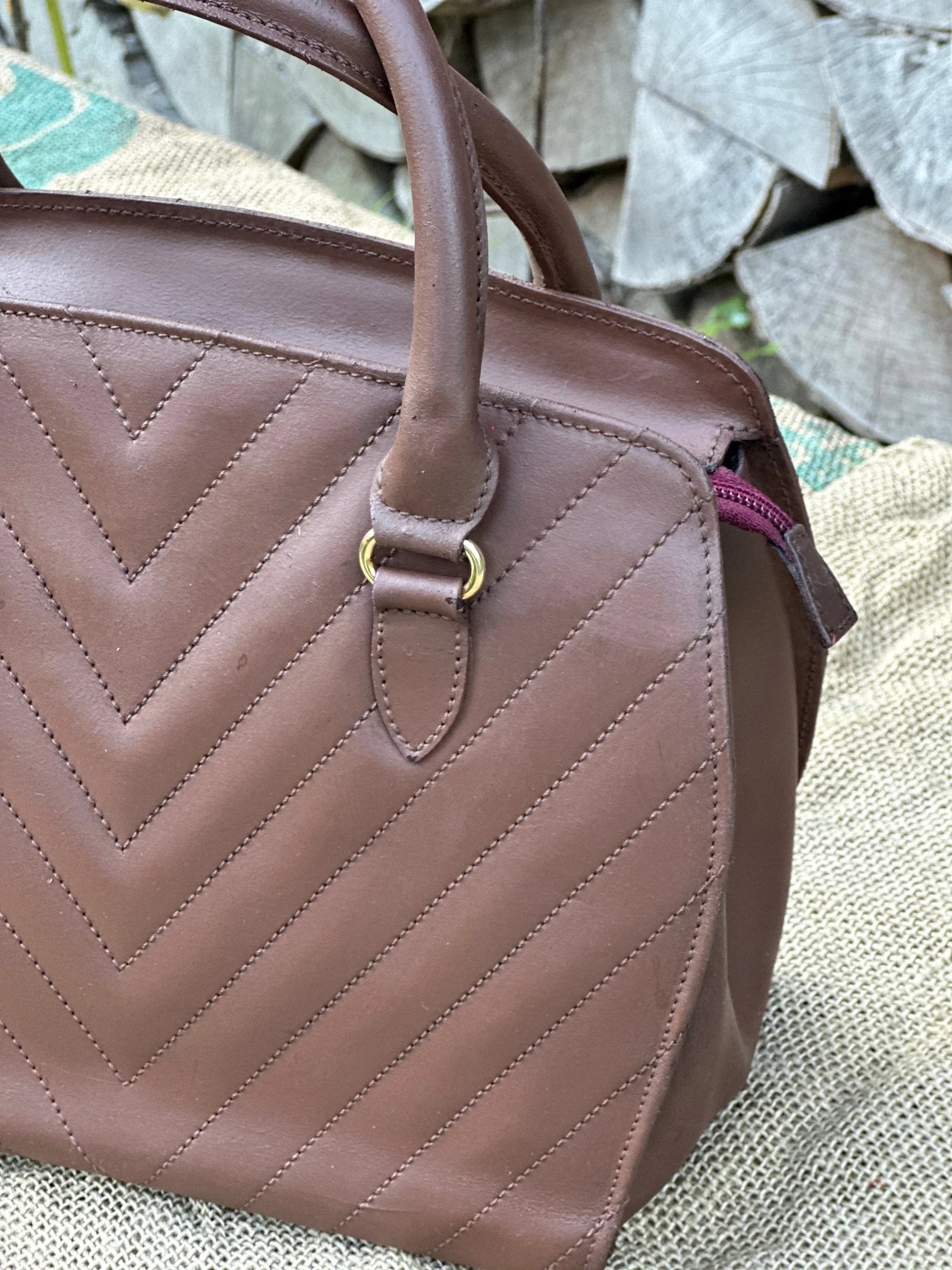 Torebka Kuferek Coccinelle Vintage 1980 – Skórzana 100% Oryginał | Stan Idealny Po Renowacji Koloru