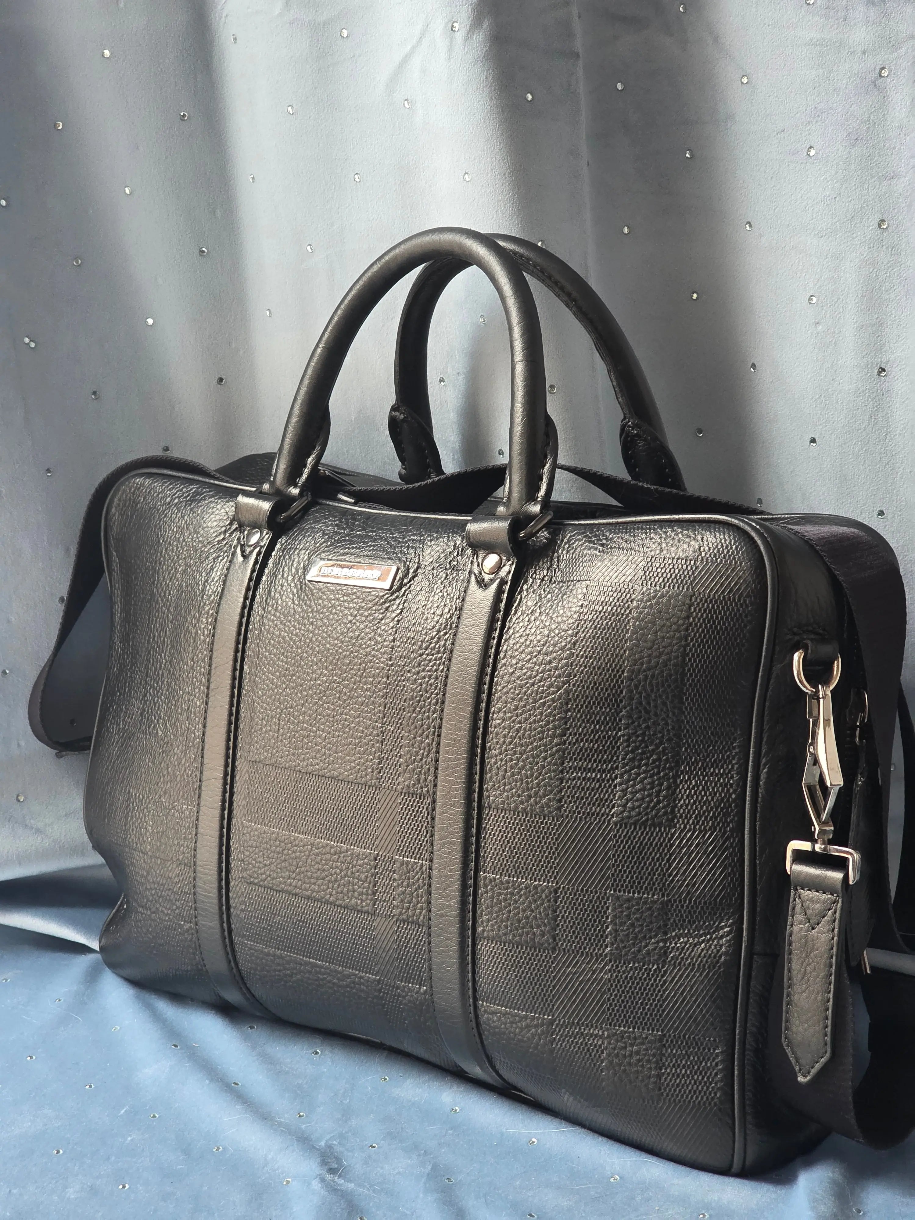 Burberry Grain Check Maxwell Briefcase Burberry