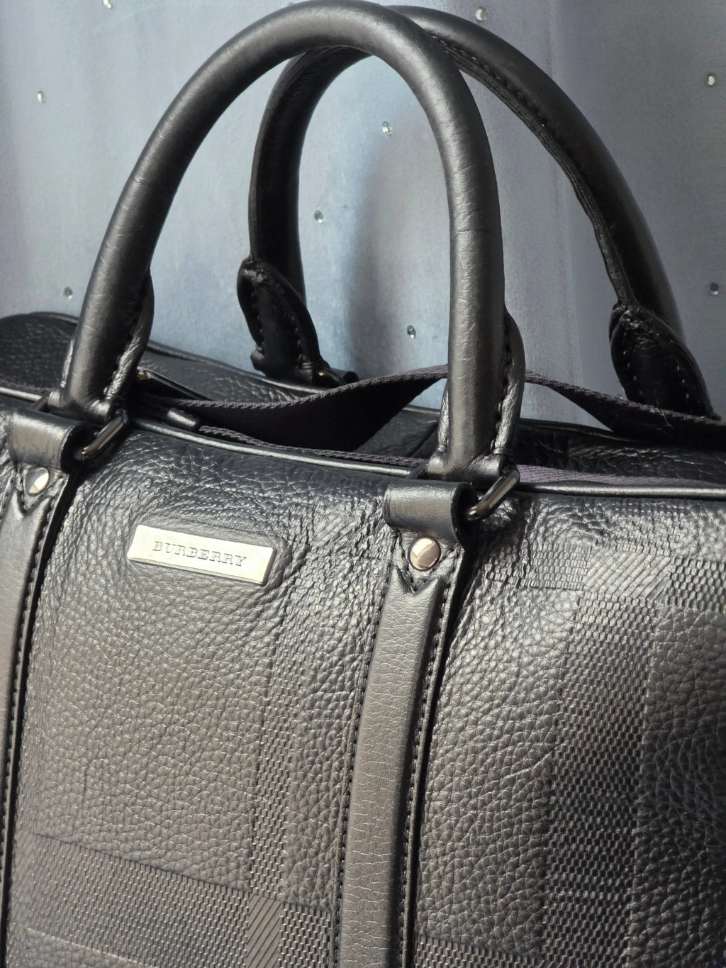 Burberry Grain Check Maxwell Briefcase Burberry