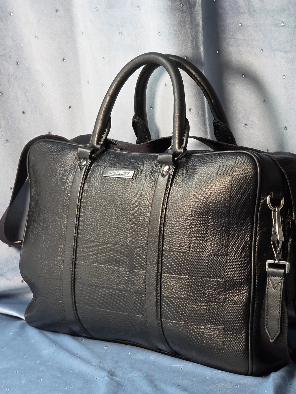 Burberry Grain Check Maxwell Briefcase Burberry