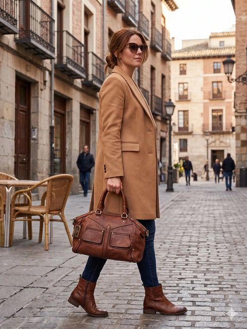 Duża Torebka Kuferek Ralph Lauren Vintage w idealnym stanie. Po Renowacji Koloru Ralph Lauren