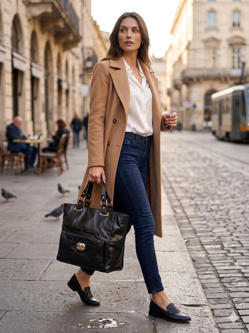 Duża Torba DKNY Vintage Skórzana 100% Oryginał – Stan Idealny Po Renowacji Koloru DKNY