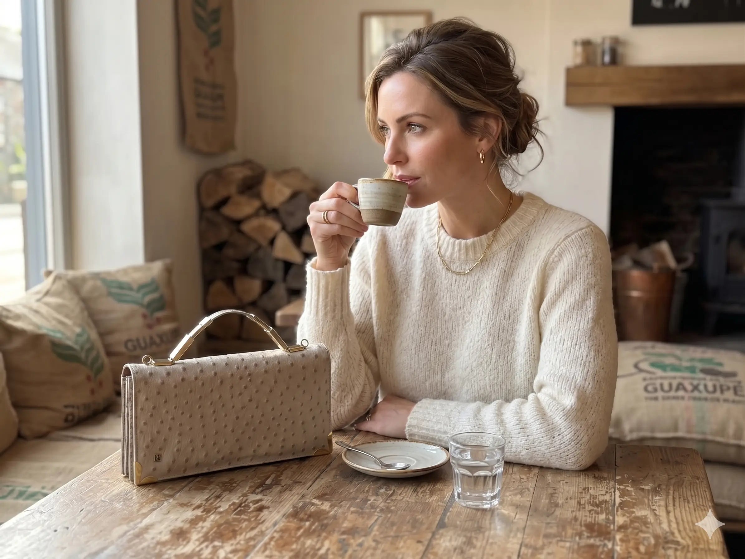 Kopertówka Pierre Cardin Vintage Lata 1990 Skóra Strusia Stan Idealny Pierre Cardin