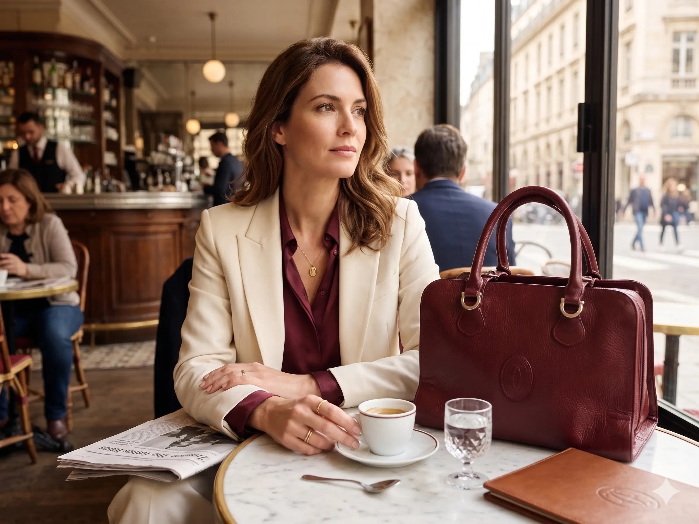Duża torebka vintage Cartier – stan idealny | 100% skóra naturalna | Autentyczna Cartier
