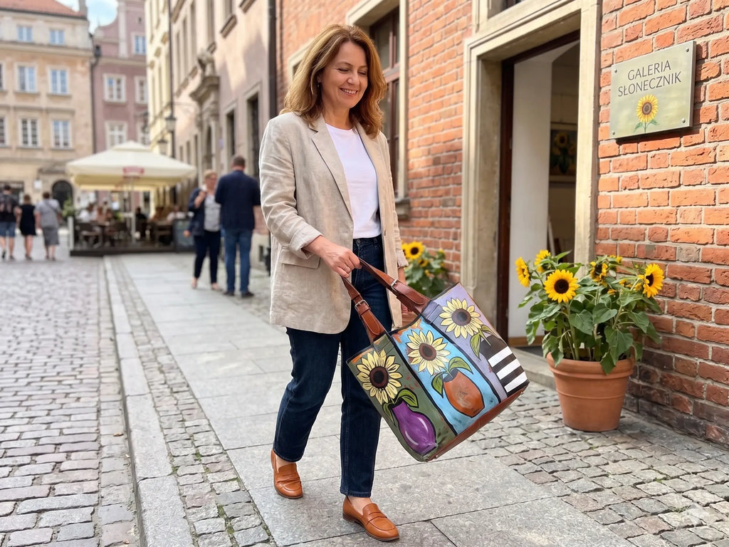 Duża Torba Szoperka Ręcznie Malowana Hand Made Hand Made