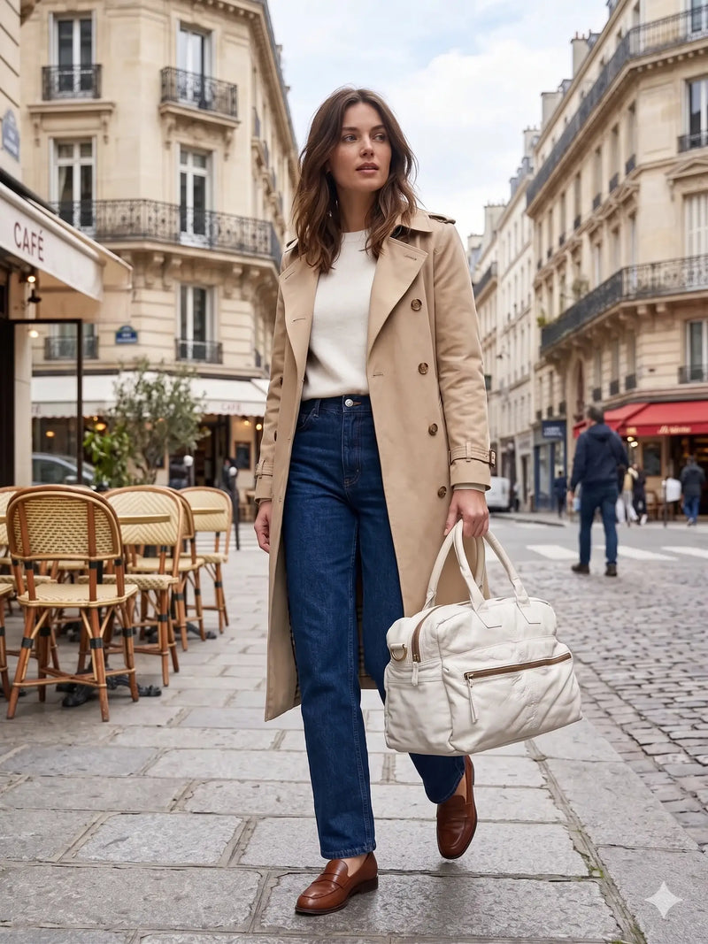 Duża Torebka Vintage Bianco.Gear – Miękka Skóra Cielęca | Stan Idealny po Profesjonalnej Renowacji Koloru Vintage