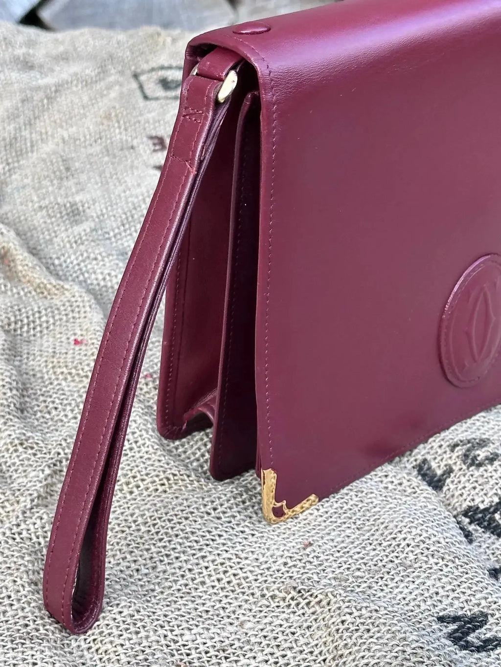 Cartier Vintage – duży portfel / saszetka / kopertówka | stan idealny | 100% skóra naturalna - karenlike.com