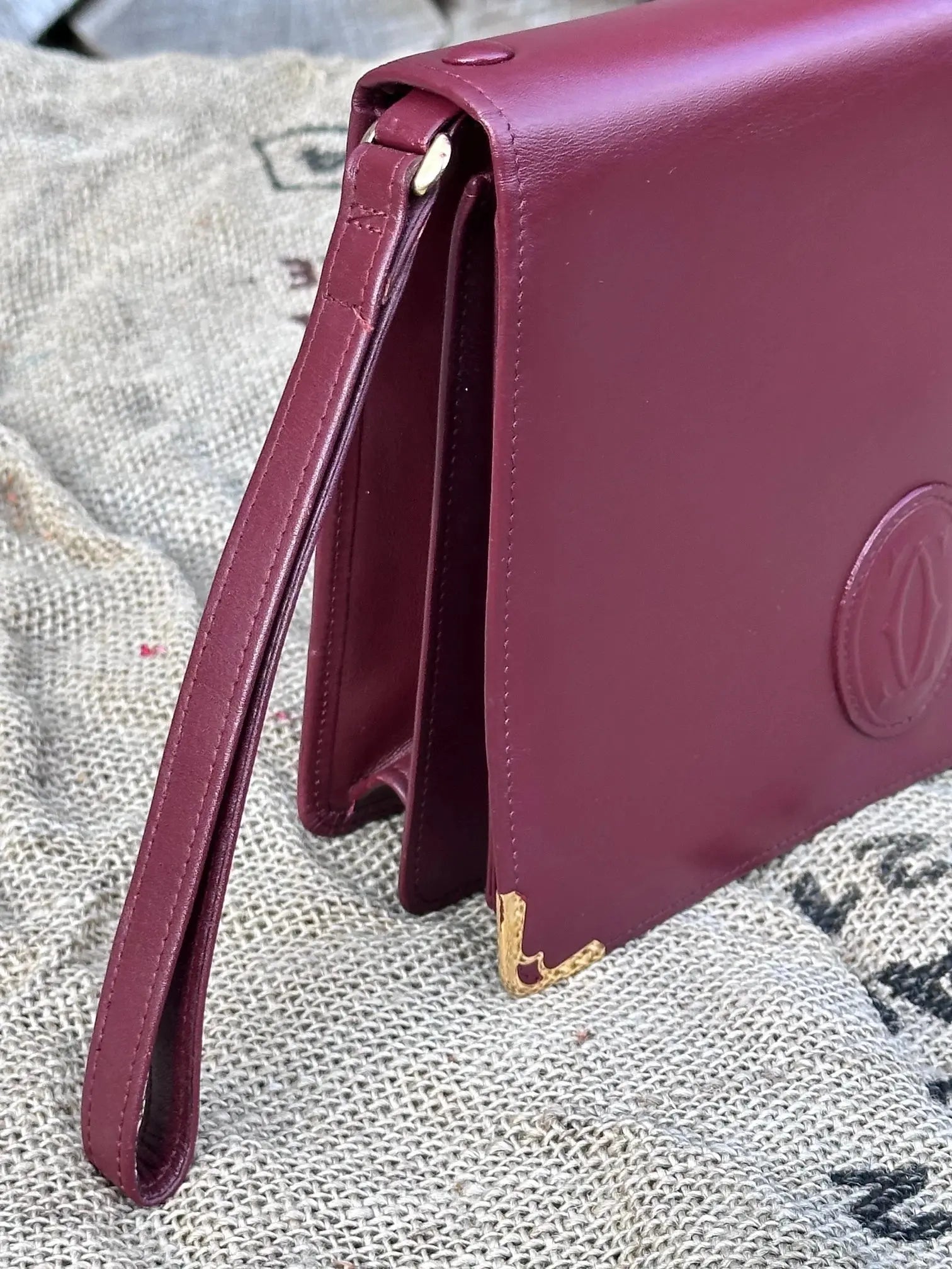 Cartier Vintage – duży portfel / saszetka / kopertówka | stan idealny | 100% skóra naturalna - karenlike.com