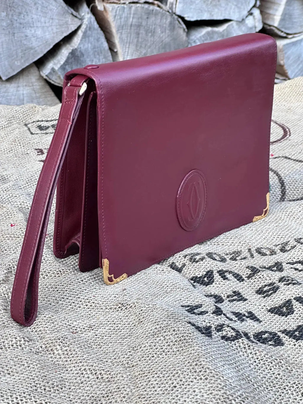 Cartier Vintage – duży portfel / saszetka / kopertówka | stan idealny | 100% skóra naturalna - karenlike.com