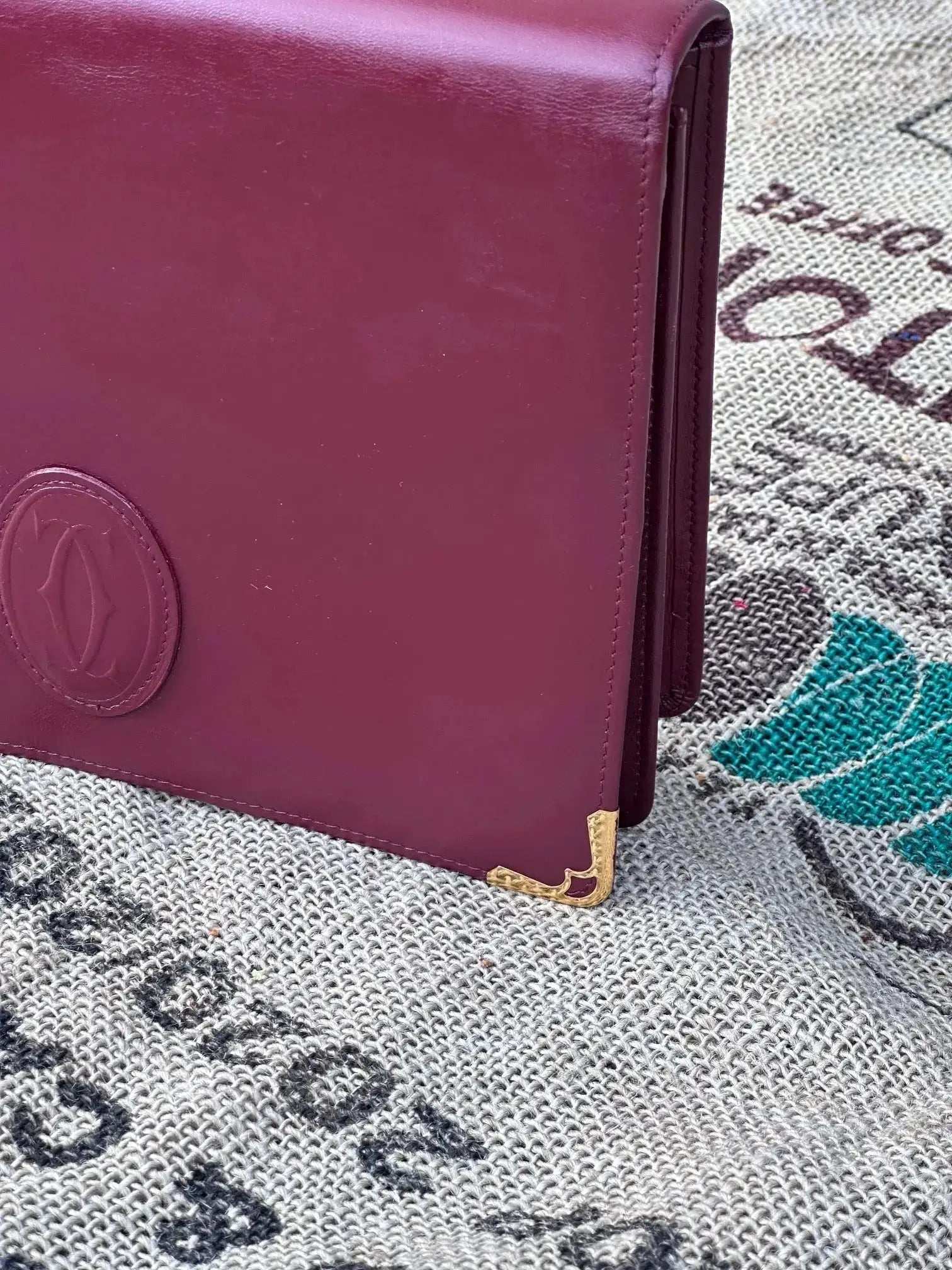 Cartier Vintage – duży portfel / saszetka / kopertówka | stan idealny | 100% skóra naturalna - karenlike.com