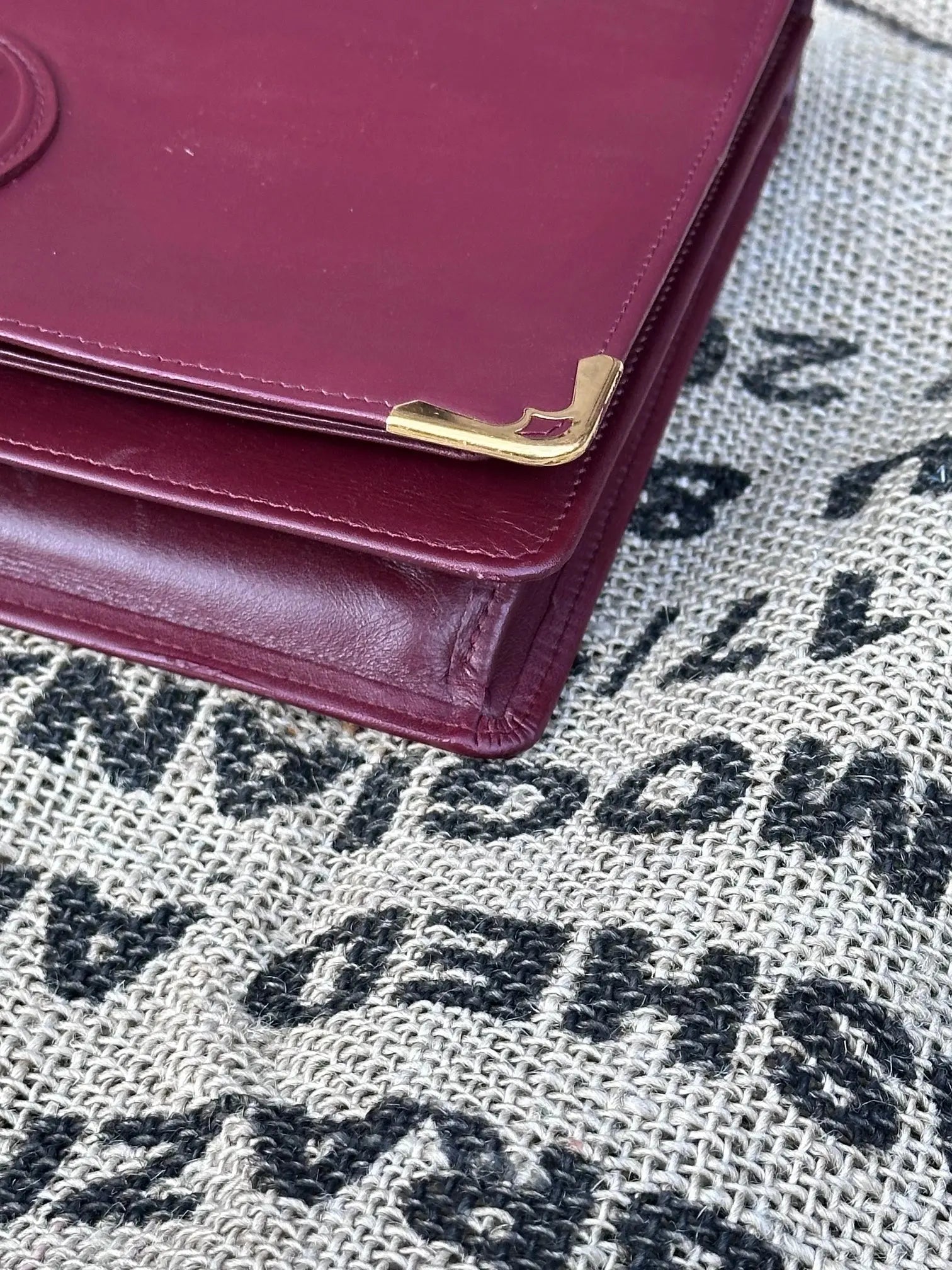 Cartier Vintage – duży portfel / saszetka / kopertówka | stan idealny | 100% skóra naturalna - karenlike.com