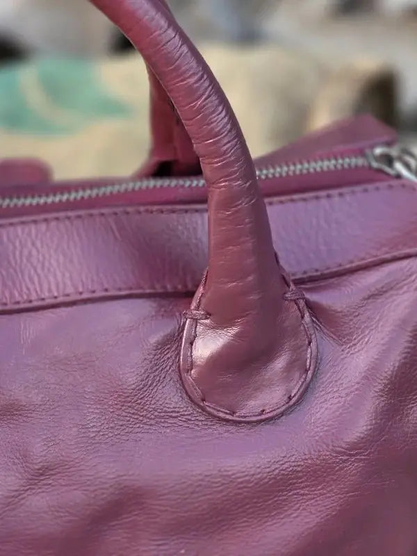 Chloé Edith – luksusowa torebka do ręki w śliwkowym kolorze | 100% skóra naturalna | po profesjonalnej renowacji - karenlike.com