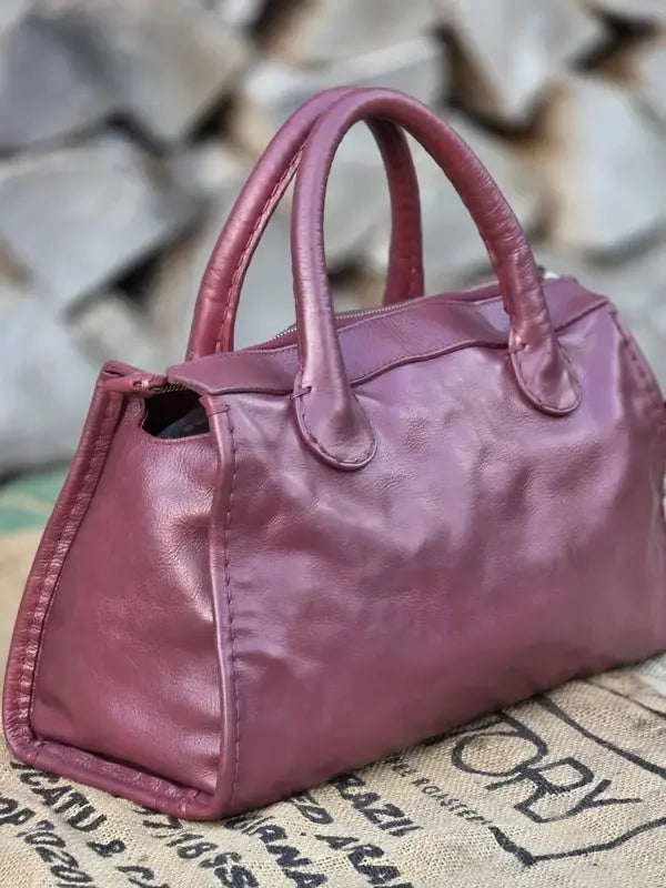 Chloé Edith – luksusowa torebka do ręki w śliwkowym kolorze | 100% skóra naturalna | po profesjonalnej renowacji - karenlike.com