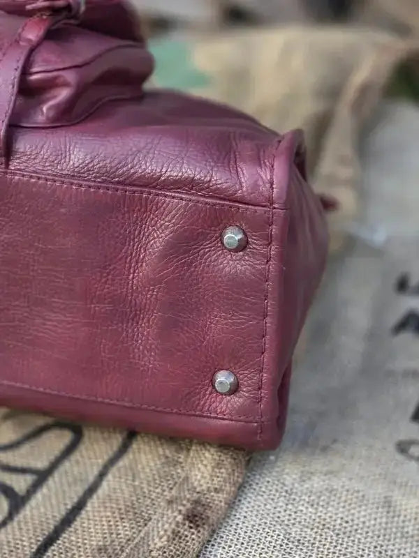 Chloé Edith – luksusowa torebka do ręki w śliwkowym kolorze | 100% skóra naturalna | po profesjonalnej renowacji - karenlike.com