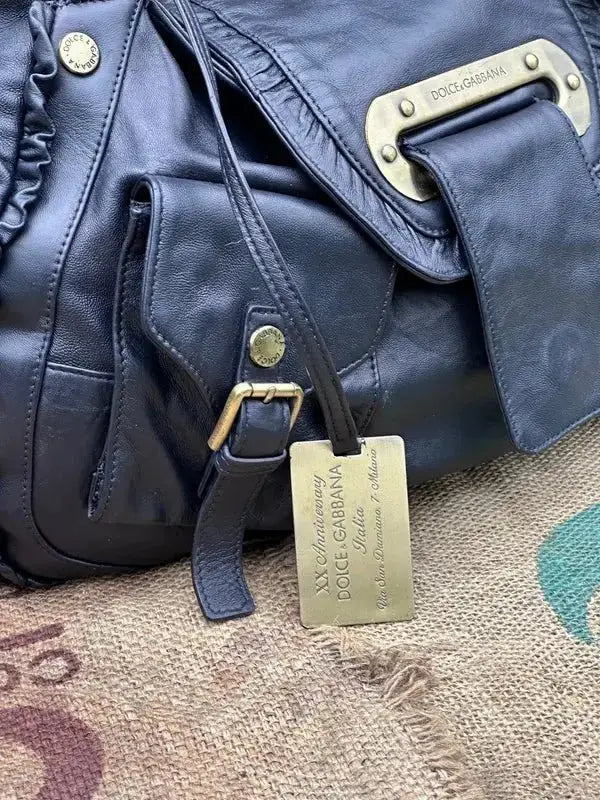 Duża torebka do ręki Dolce & Gabbana Vintage Po Renowacji Koloru i Skóry Nowa Podszewka - karenlike.com