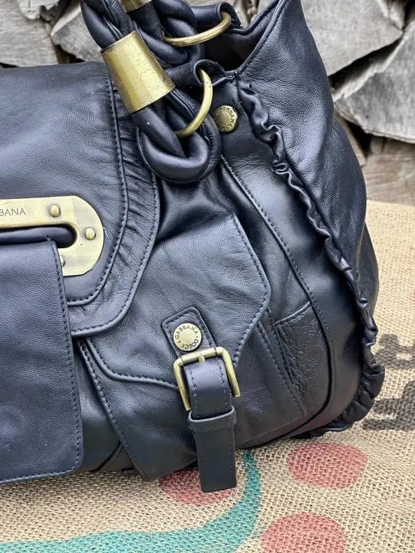 Duża torebka do ręki Dolce & Gabbana Vintage Po Renowacji Koloru i Skóry Nowa Podszewka - karenlike.com