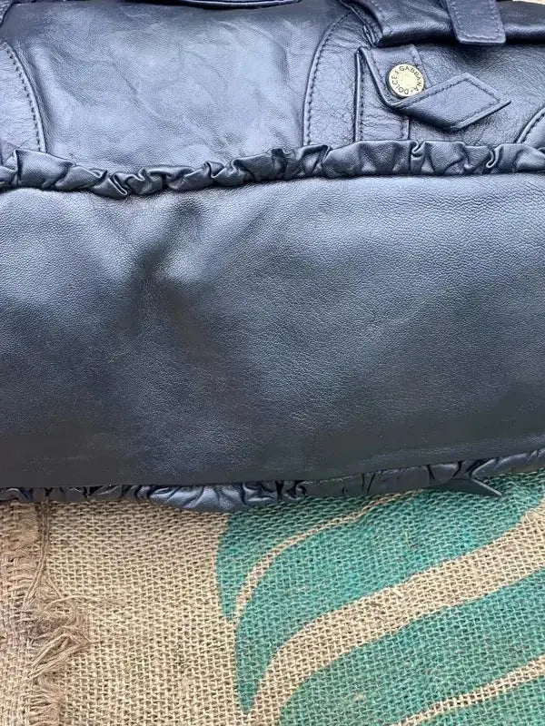 Duża torebka do ręki Dolce & Gabbana Vintage Po Renowacji Koloru i Skóry Nowa Podszewka - karenlike.com