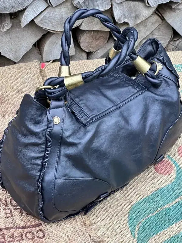 Duża torebka do ręki Dolce & Gabbana Vintage Po Renowacji Koloru i Skóry Nowa Podszewka - karenlike.com