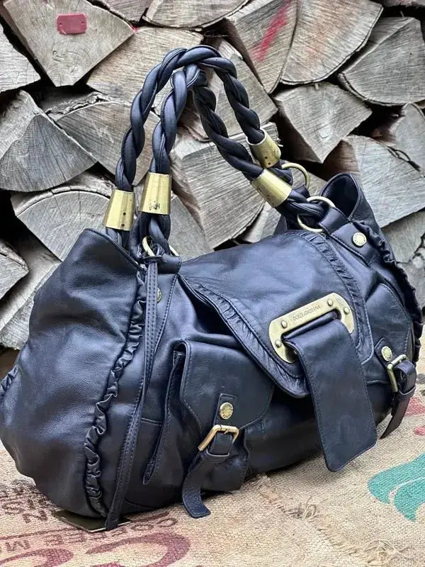 Duża torebka do ręki Dolce & Gabbana Vintage Po Renowacji Koloru i Skóry Nowa Podszewka - karenlike.com