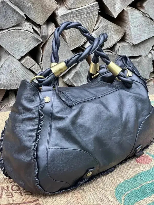Duża torebka do ręki Dolce & Gabbana Vintage Po Renowacji Koloru i Skóry Nowa Podszewka - karenlike.com
