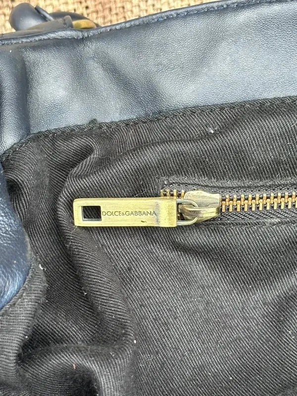 Duża torebka do ręki Dolce & Gabbana Vintage Po Renowacji Koloru i Skóry Nowa Podszewka - karenlike.com