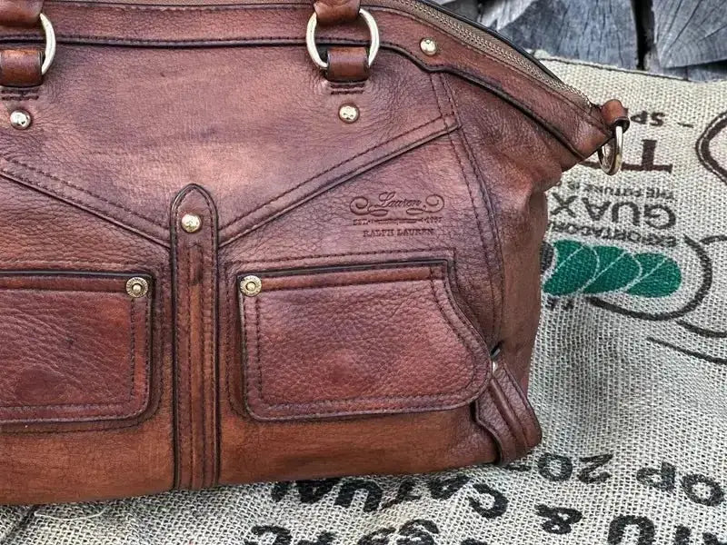 Duża Torebka Kuferek Ralph Lauren Vintage w idealnym stanie. Po Renowacji Koloru - karenlike.com