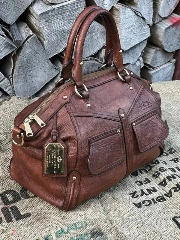 Duża Torebka Kuferek Ralph Lauren Vintage w idealnym stanie. Po Renowacji Koloru - karenlike.com
