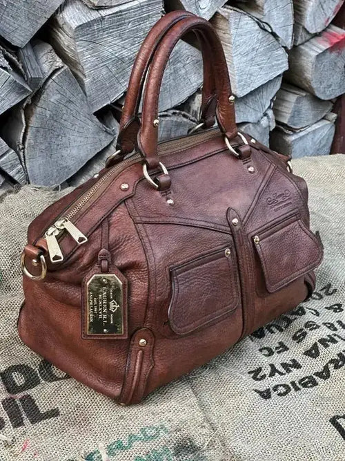 Duża Torebka Kuferek Ralph Lauren Vintage w idealnym stanie. Po Renowacji Koloru - karenlike.com