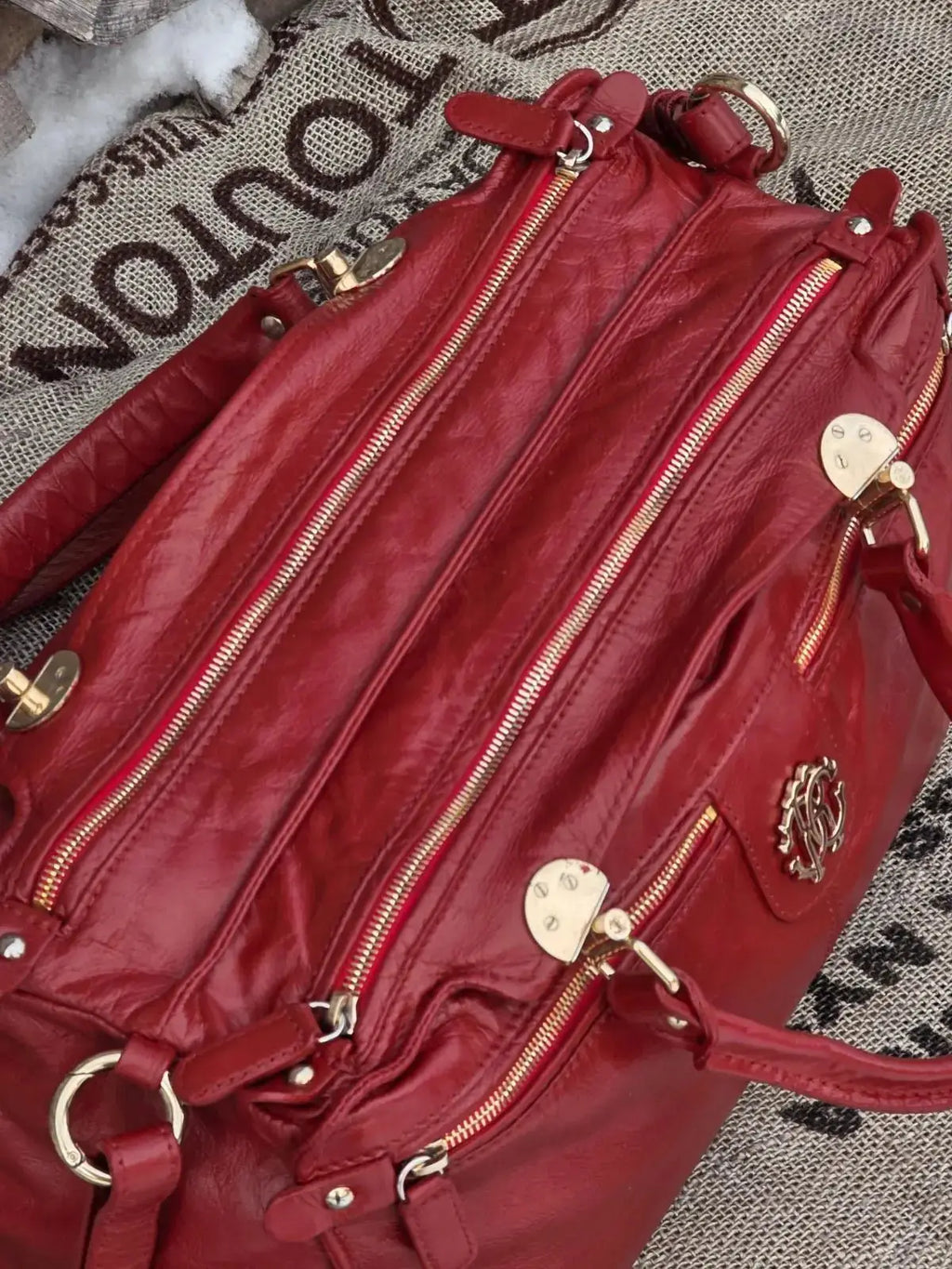 Duża Torebka Roberto Cavalli – 100% Skóra Naturalna | Po Profesjonalnej Renowacji Koloru | Idealny Stan - karenlike.com