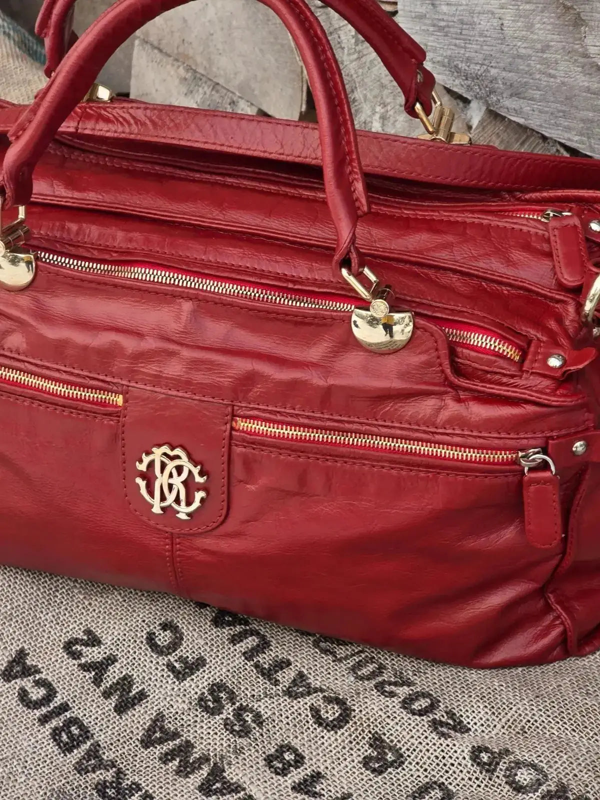 Duża Torebka Roberto Cavalli – 100% Skóra Naturalna | Po Profesjonalnej Renowacji Koloru | Idealny Stan - karenlike.com