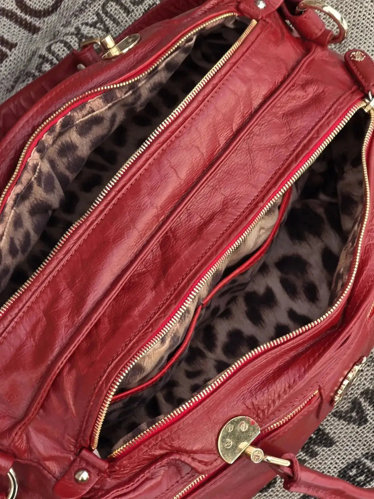 Duża Torebka Roberto Cavalli – 100% Skóra Naturalna | Po Profesjonalnej Renowacji Koloru | Idealny Stan - karenlike.com