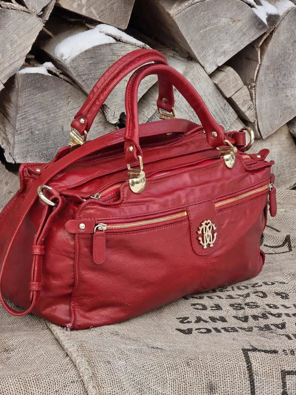 Duża Torebka Roberto Cavalli – 100% Skóra Naturalna | Po Profesjonalnej Renowacji Koloru | Idealny Stan - karenlike.com