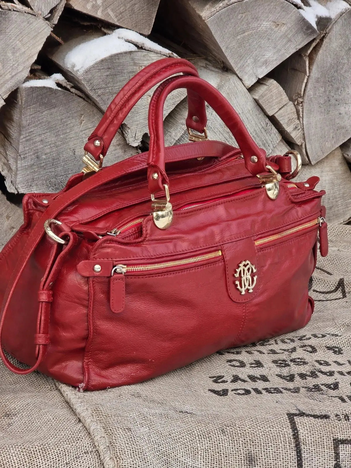 Duża Torebka Roberto Cavalli – 100% Skóra Naturalna | Po Profesjonalnej Renowacji Koloru | Idealny Stan - karenlike.com