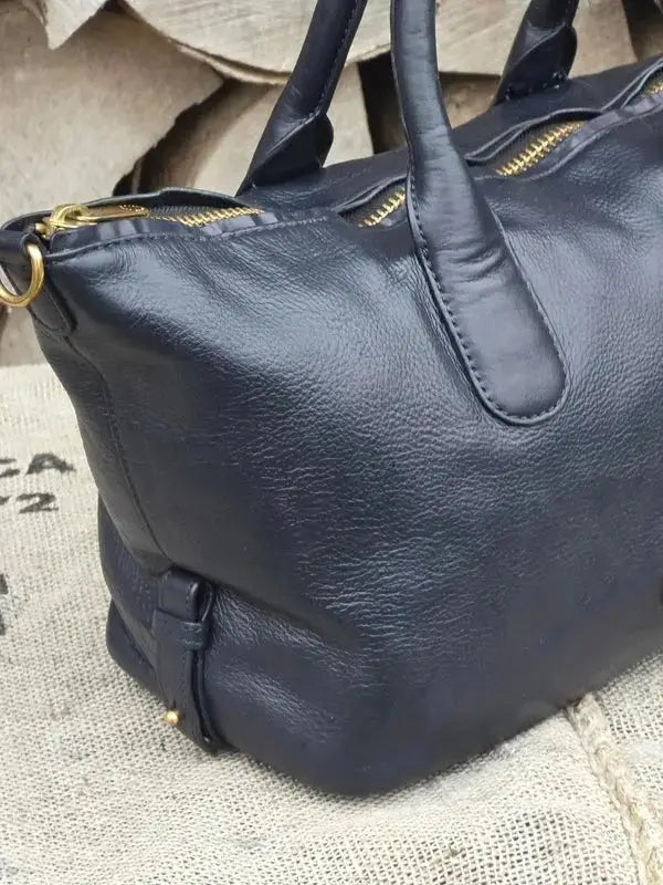 Marc Jacobs Duża skórzana torebka typu kuferek – gruba skóra jagnięca - karenlike.com