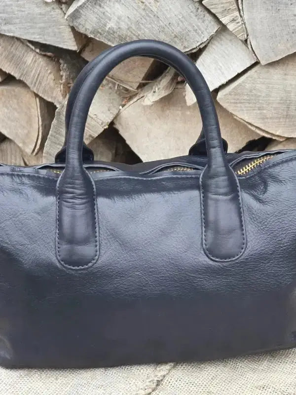 Marc Jacobs Duża skórzana torebka typu kuferek – gruba skóra jagnięca - karenlike.com