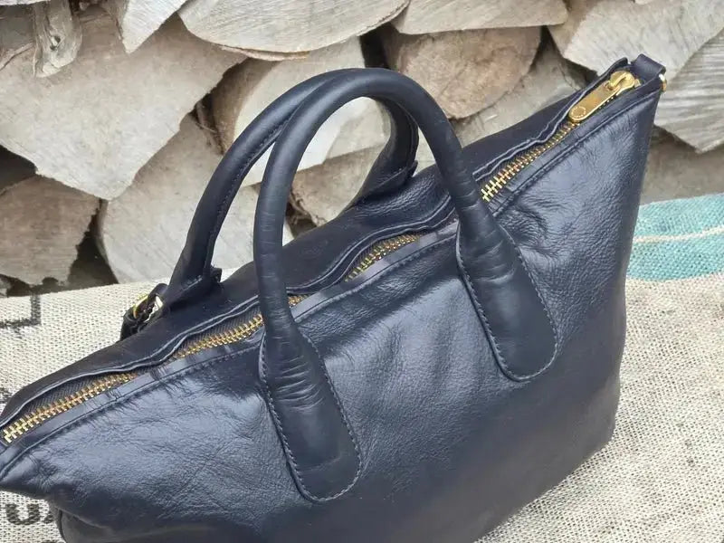 Marc Jacobs Duża skórzana torebka typu kuferek – gruba skóra jagnięca - karenlike.com