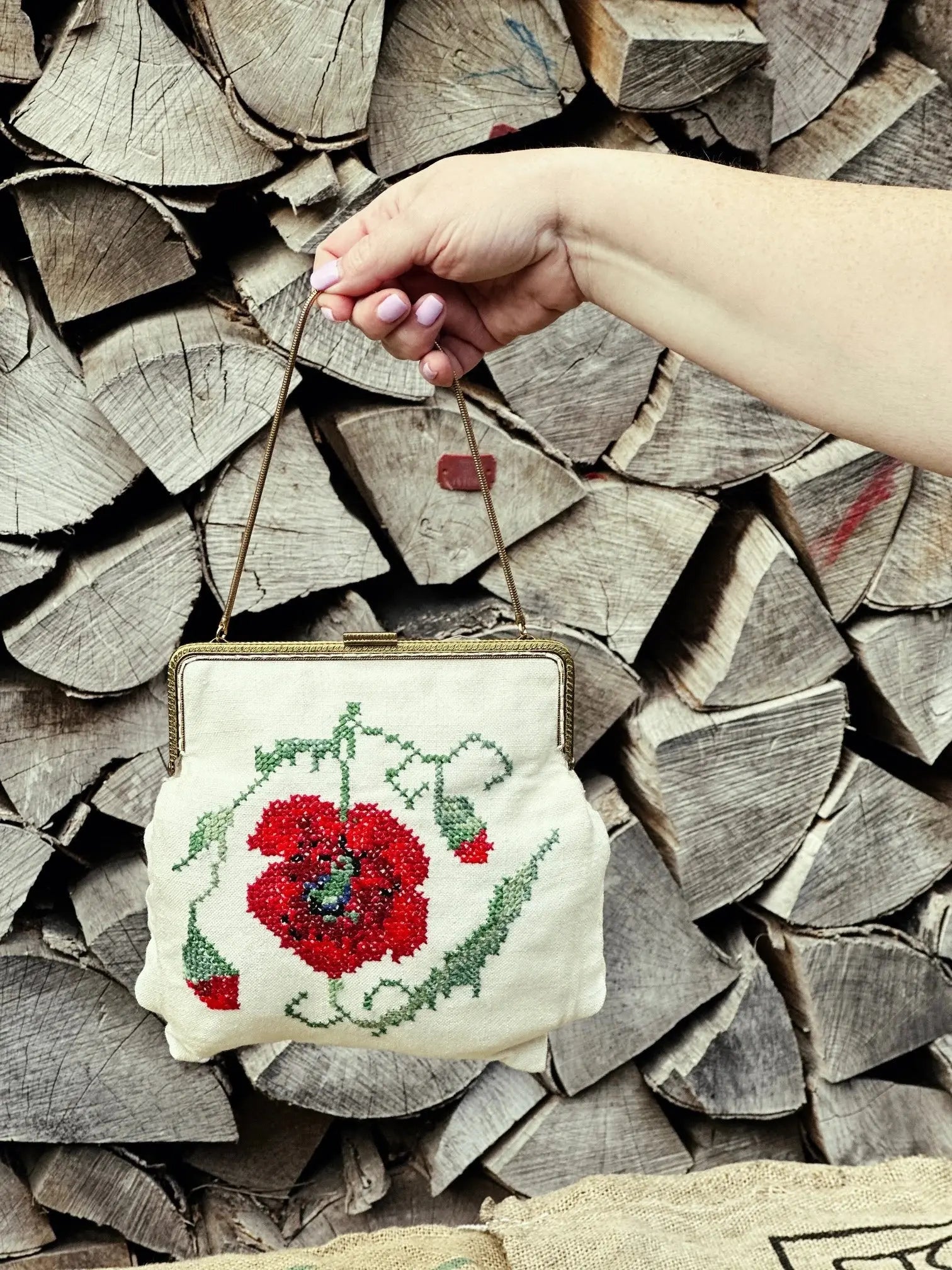 Mini Torebka na Telefon / Dokumenty / Klucze – Haft Krzyżykowy - karenlike.com