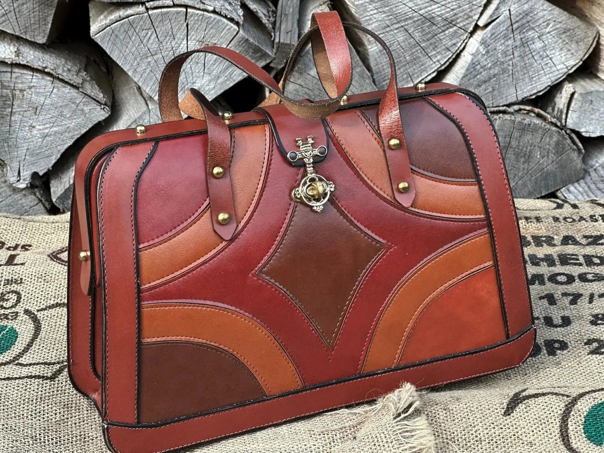 Patchworkowy Retro Kuferek Angielski Vintage lata 1960/1970 - karenlike.com