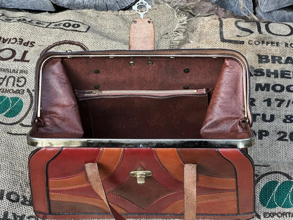 Patchworkowy Retro Kuferek Angielski Vintage lata 1960/1970 - karenlike.com