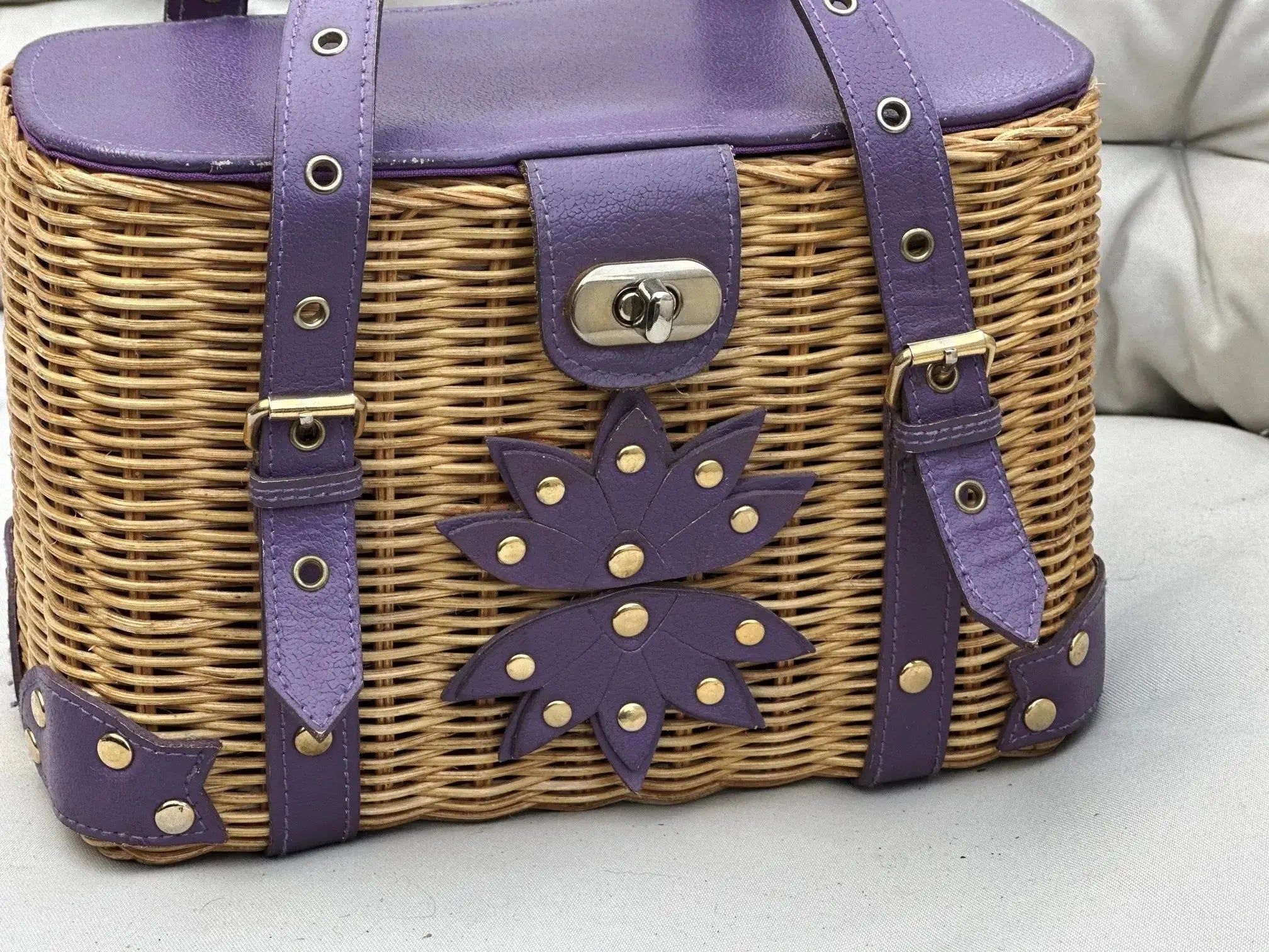 Śliwkowy Koszyk Wittchen Vintage Boho Summer Stan Bardzo Dobry - karenlike.com