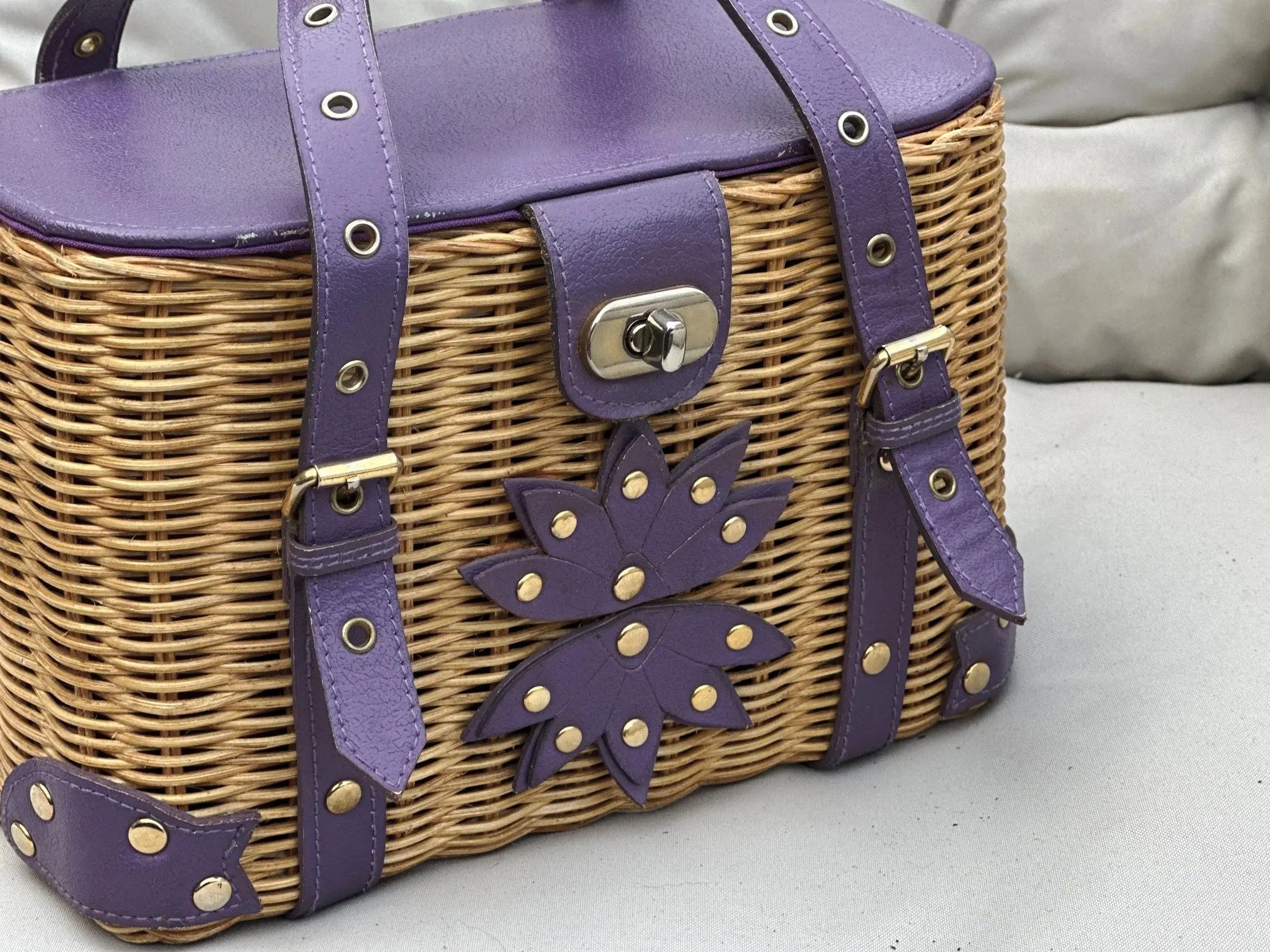 Śliwkowy Koszyk Wittchen Vintage Boho Summer Stan Bardzo Dobry - karenlike.com