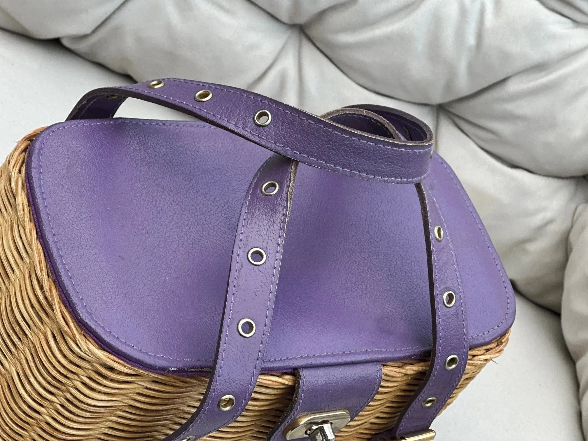 Śliwkowy Koszyk Wittchen Vintage Boho Summer Stan Bardzo Dobry - karenlike.com