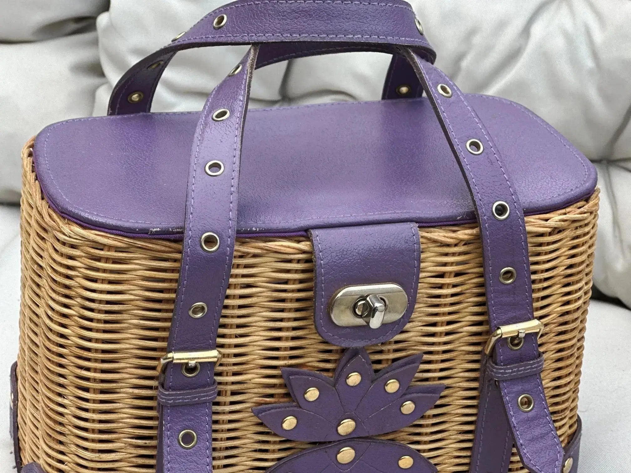 Śliwkowy Koszyk Wittchen Vintage Boho Summer Stan Bardzo Dobry - karenlike.com