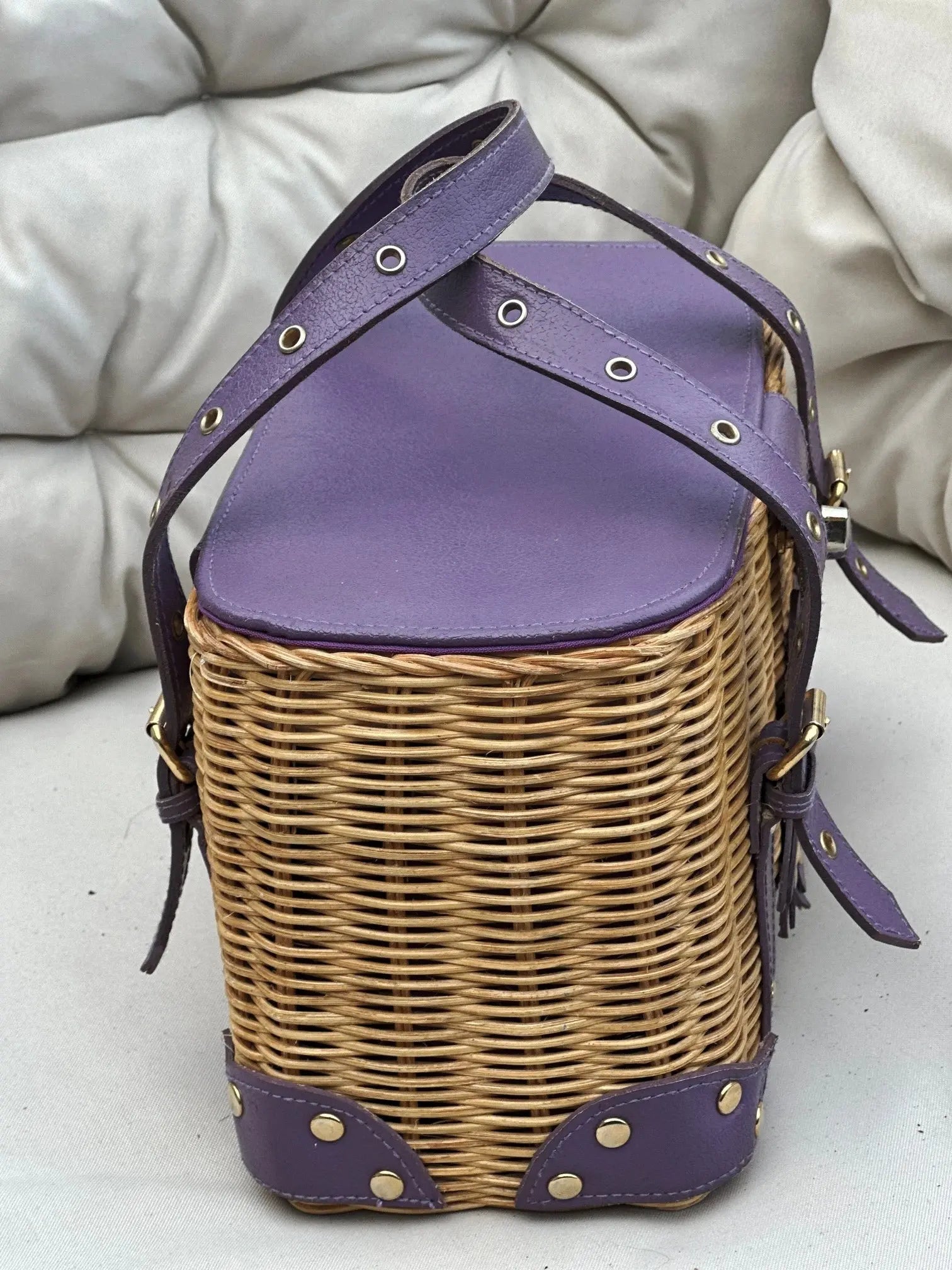 Śliwkowy Koszyk Wittchen Vintage Boho Summer Stan Bardzo Dobry - karenlike.com