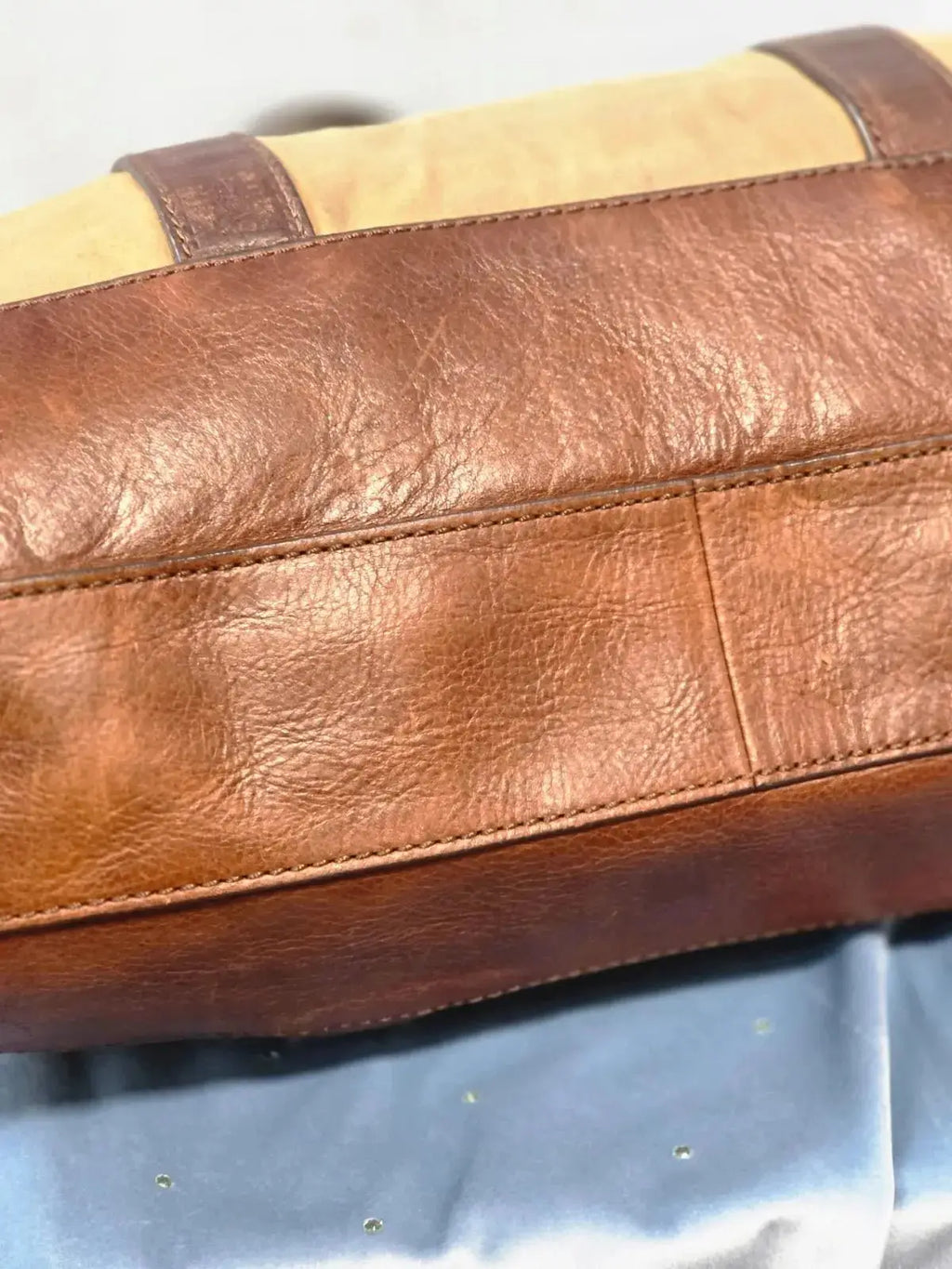 Torba Aktówka FOSSIL Vintage – Skóra Naturalna i Płótno | Piękna Patyna - karenlike.com