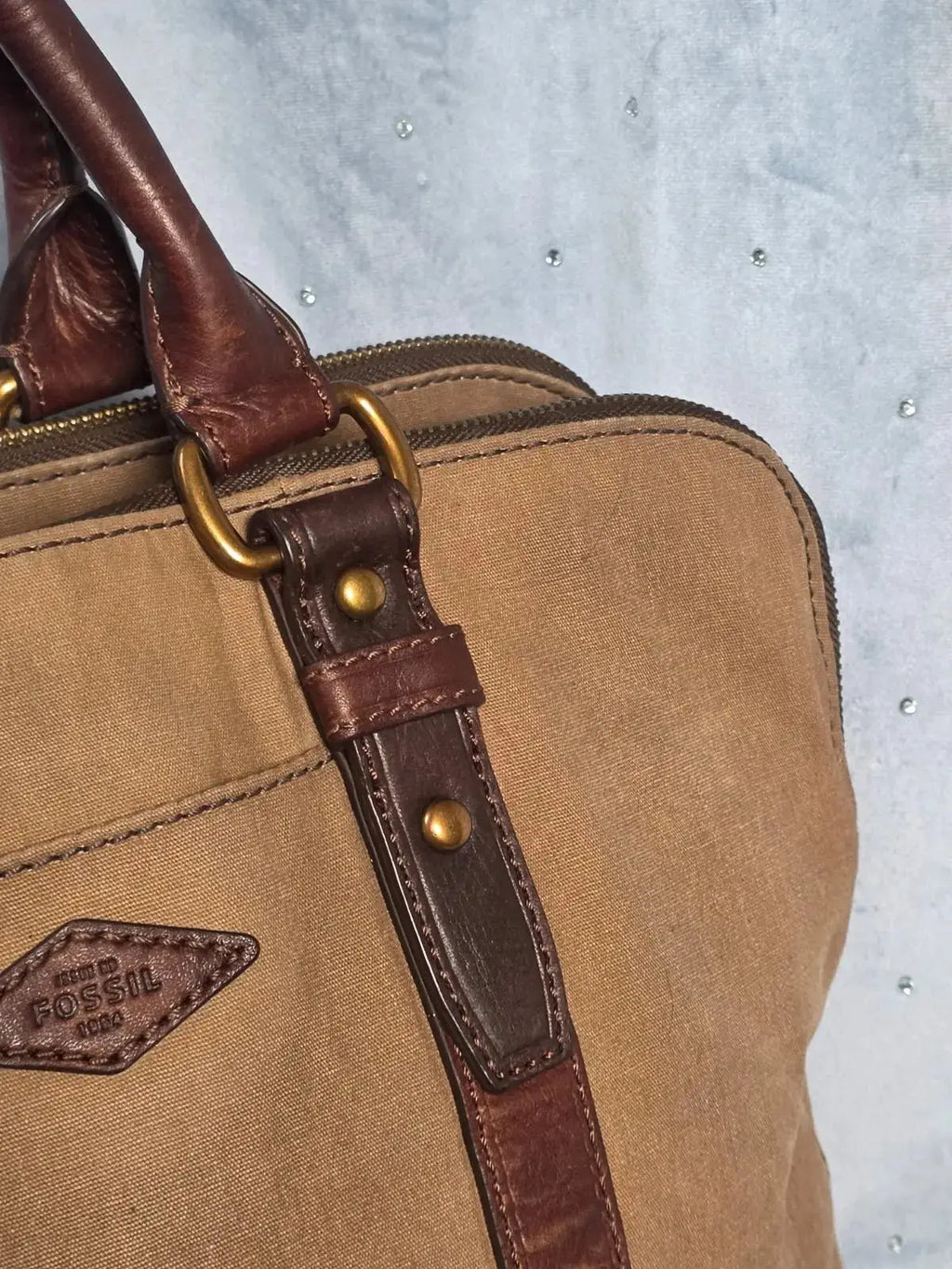 Torba Aktówka FOSSIL Vintage – Skóra Naturalna i Płótno | Piękna Patyna - karenlike.com