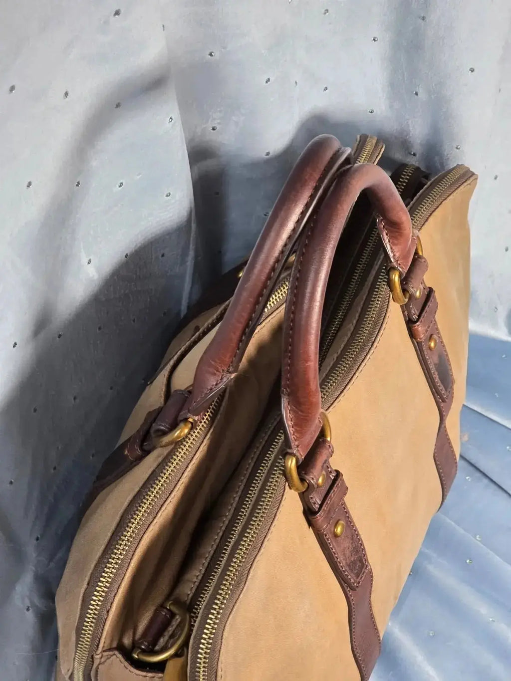 Torba Aktówka FOSSIL Vintage – Skóra Naturalna i Płótno | Piękna Patyna - karenlike.com
