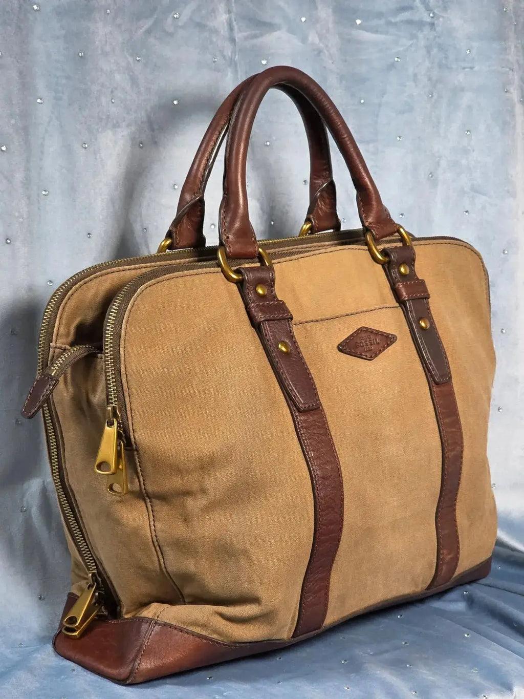 Torba Aktówka FOSSIL Vintage – Skóra Naturalna i Płótno | Piękna Patyna - karenlike.com
