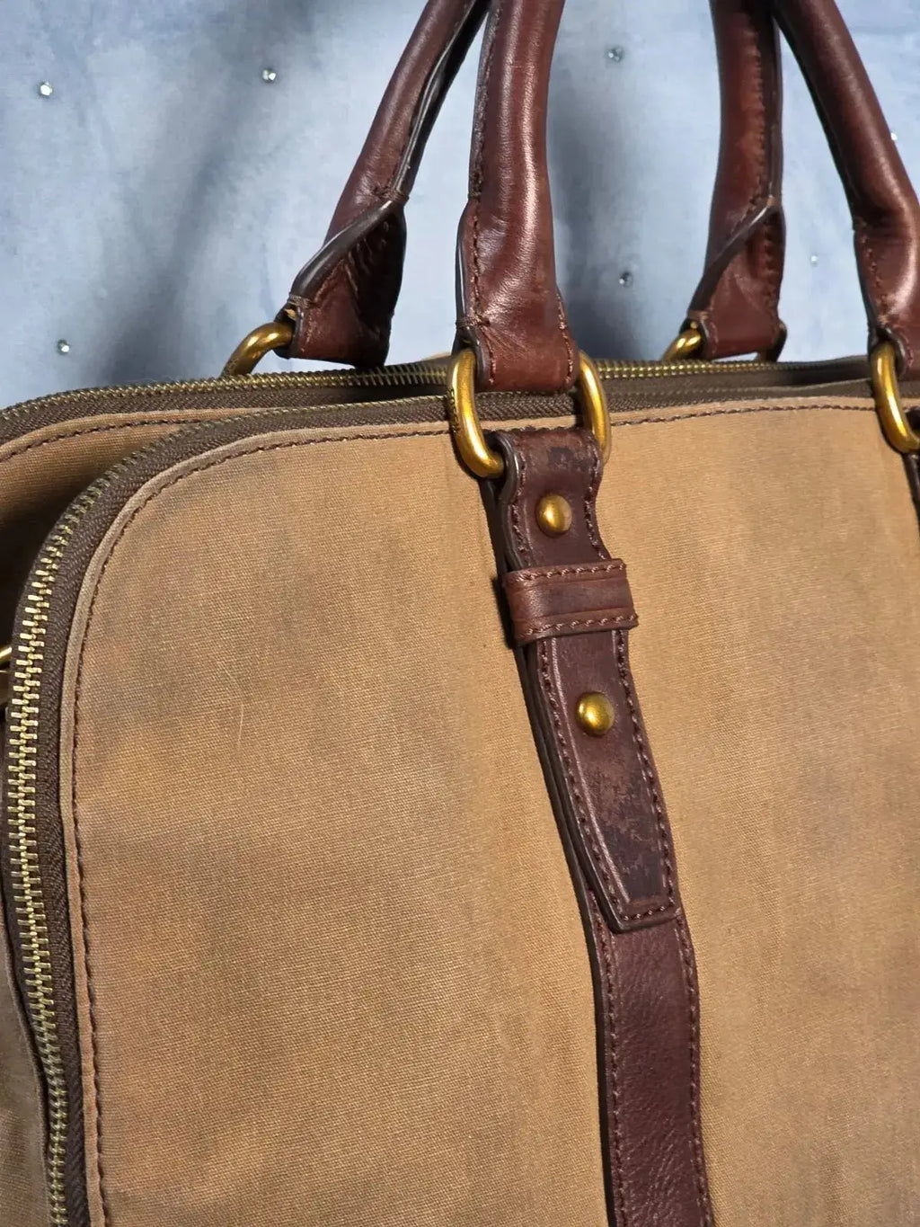 Torba Aktówka FOSSIL Vintage – Skóra Naturalna i Płótno | Piękna Patyna - karenlike.com